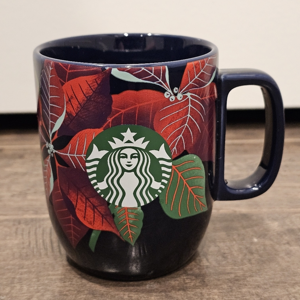 Starbucks Holiday 2020 Floral Poinsettia Ceramic Tea Coffee Mug Cup 12oz